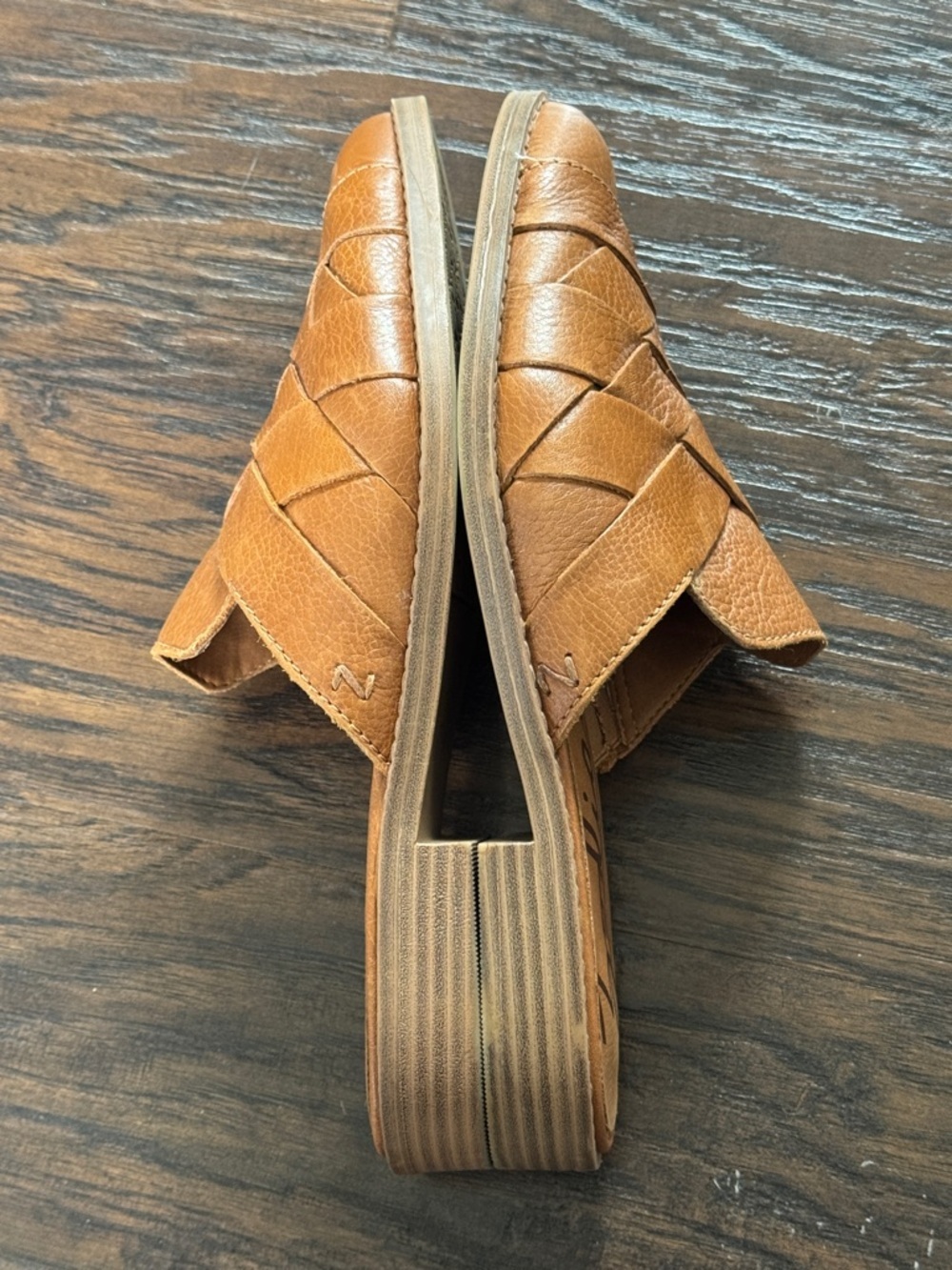 Zodiac Tan Woven Leather Mule Clog - Picture 9 of 11